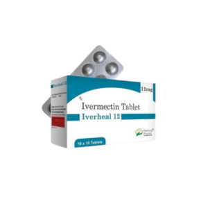 Iverheal 12 mg ivermectin tablet used for treating parasitic infections.