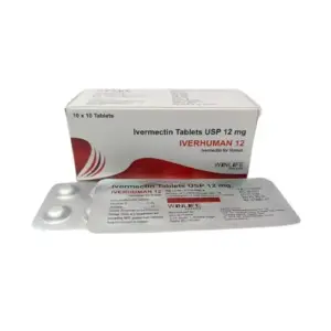 Iverhuman 12 mg Ivermectin antiparasitic medicine.