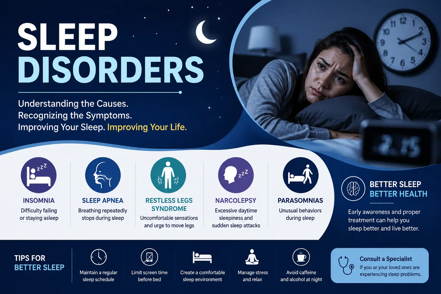 Sleep Disorders: Causes, Symptoms, Types, and Treatment